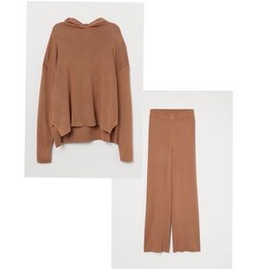 COPY - H&M fine knit set hoodie wide leg pants